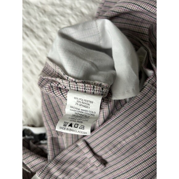 Pink Plaid Stretch Trousers Pants Women’s Size 32 Preppy Retro Academia Office - Picture 8 of 12